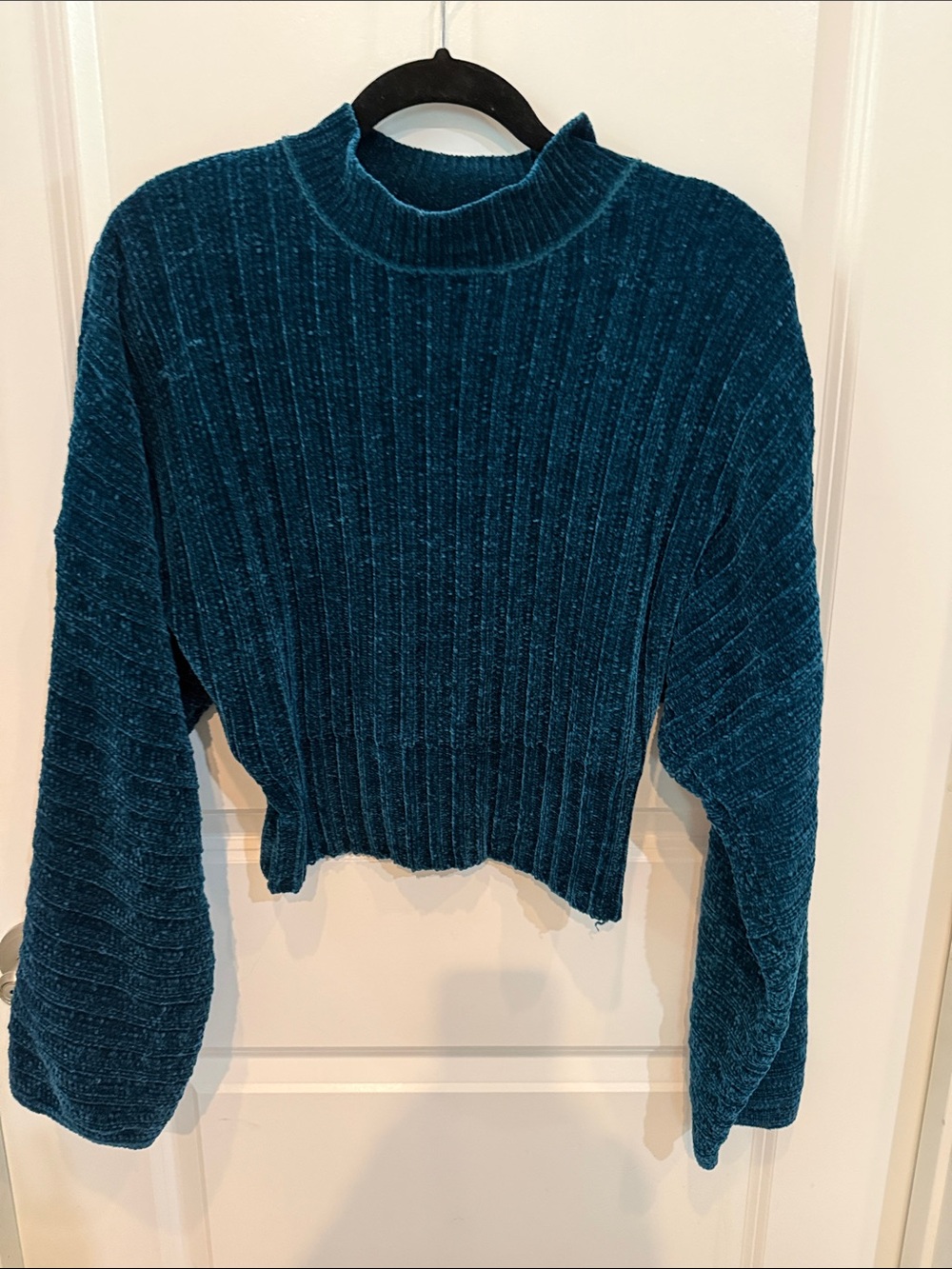 American Eagle Outfitters Teal Ribbed Mock Neck Sweater